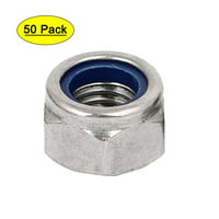 Pack of 10 uxcell M10 x 1.5mm Nylon Insert Hex Lock Nuts Plain Finish 316 Stainless Steel 